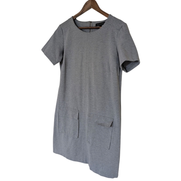 Banana Republic Ponte Pocket Shift Dress Light Grey Crew Neck Women's Medium - Picture 8 of 15